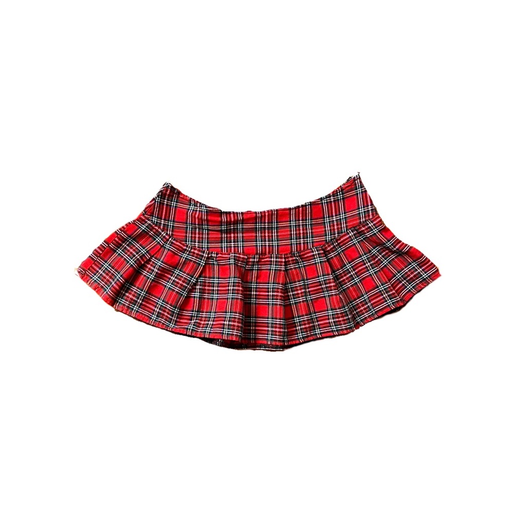 Mini Red Plaid Skirt